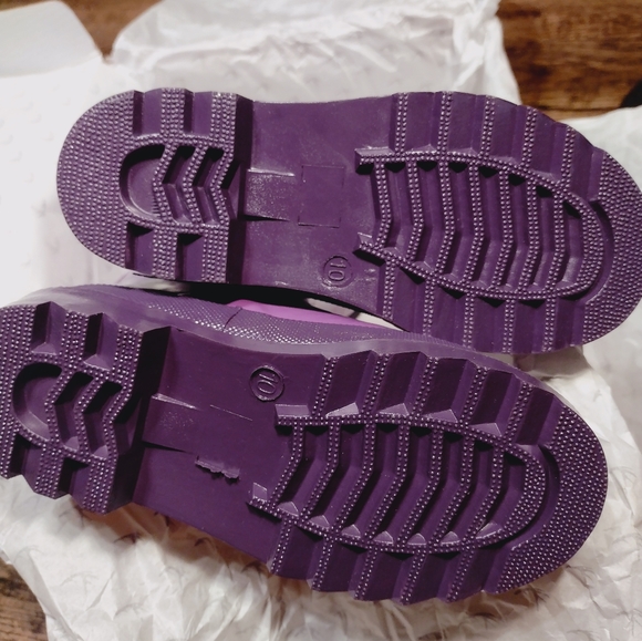 Deer Stags Purple Puddle Jumper Rubber Boots Kids Size 10 New w/Tags/Box - Picture 8 of 16